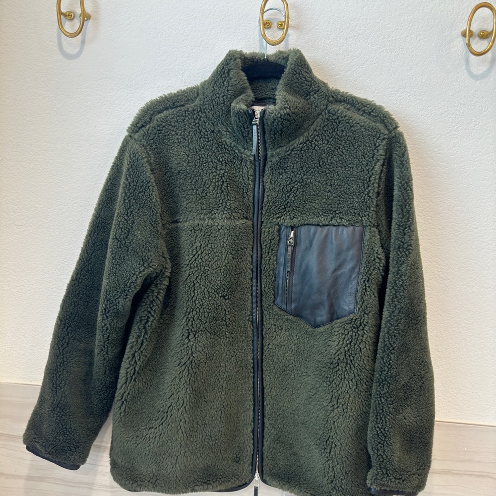 Anine Bing Ryder Sherpa Jacket Olive